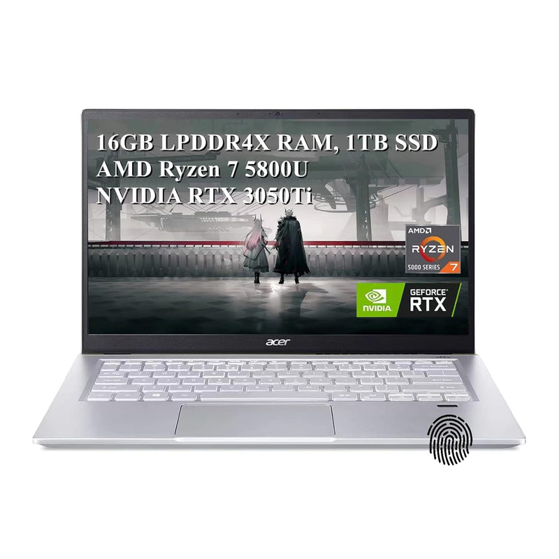 Swift X Laptop, 14Inch Fhd Ips Display, Amd Ryzen 7 5800U, Nvidia Rtx 3050Ti,