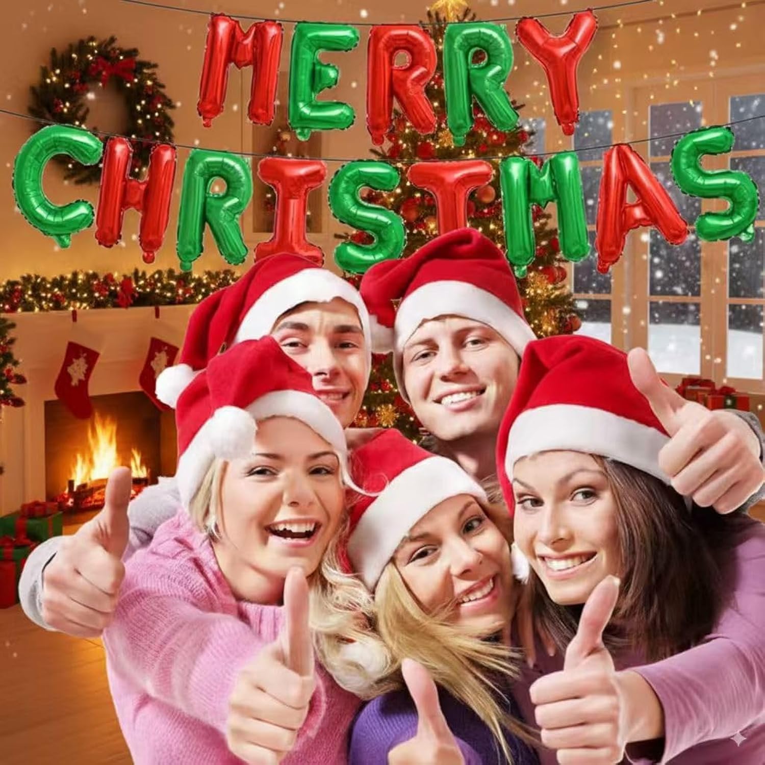 Merry Christmas Letter Balloons Banner, 1 Set Red And Green Merry Christmas Foil Balloon - 16 Inch For Indoor Outdoor Sign Party Decorations Supplies