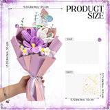 Crochet Flowers Bouquet Valentines Handmade Tulips Knitted Flowers With Butterfly Card For Wife Lover Anniversary Birthday Mother'S Day Teacher Coworker Office(Purple)