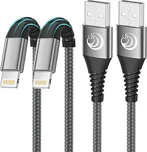 2 Pack 10FT MFi Certified Lightning Charging Cable Fast Charger for iPhone iPad