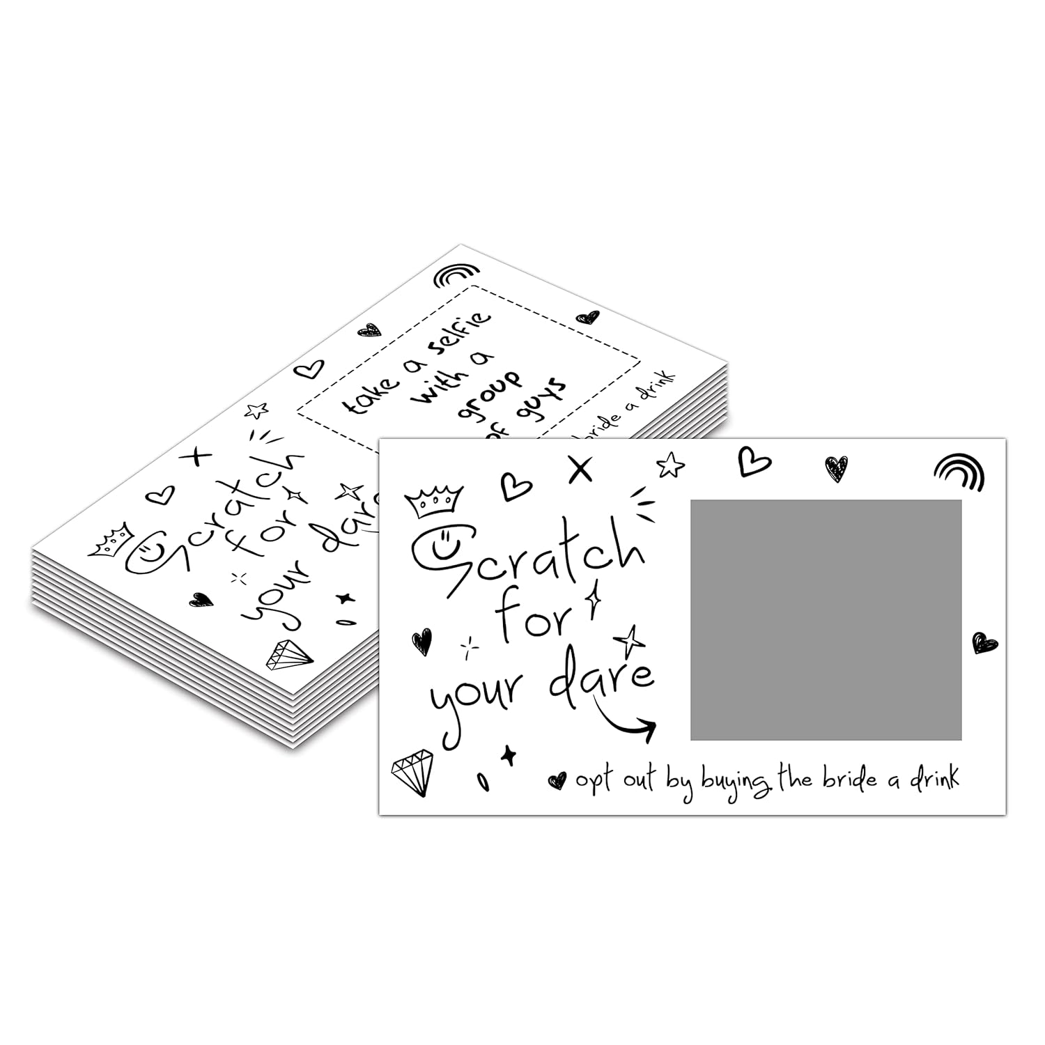 Bachelorette Dare Card Party Games, Cartoon Graffiti Bridal Shower Scratch Off Game Dare Card, Wedding Party/Engagement Party/Bride Shower Decorations– 40 Cards(A01)