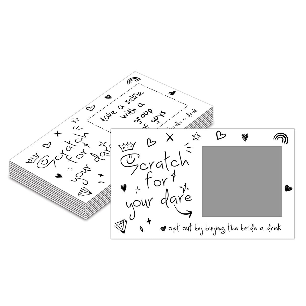 Bachelorette Dare Card Party Games, Cartoon Graffiti Bridal Shower Scratch Off Game Dare Card, Wedding Party/Engagement Party/Bride Shower Decorations– 40 Cards(A01)
