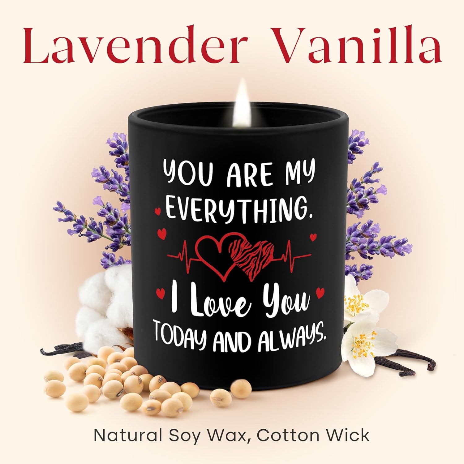 Valentines Day Couple Gifts For Men Women, 10Oz Lavender Scented Anniversary Candle For Boyfriend Husband, Romantic Wedding I Love You Gifts For Him Her, Christmas Birthday Girlfriend Wife Gift Ideas