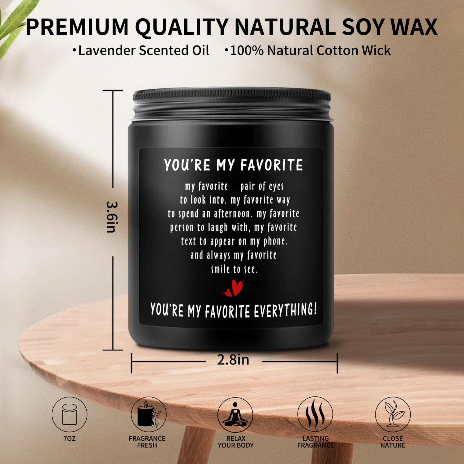 Valentines Day Gifts For Boyfriend From Girlfriend Love Candle Funny Gifts For Husband From Wife - 7 Oz Lavender Scented Soy Canle - Romantic Birthday Anniversary Presents For Him Men