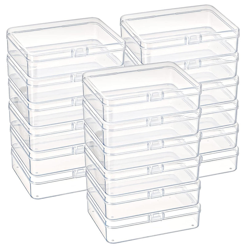 18 Pack Mini Clear Plastic Storage Containers With Lids, 4-1/2 X 3-3/8