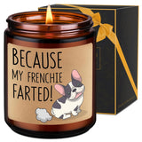 Candles, Frenchie Gifts For Women, Men - Funny Bulldog Gifts For Frenchie Owners, Bull Dog Dad, Bull Dog Mom - Cute Valentines Day, Birthday Present For Bulldog Lover - Lavender Scented Candles