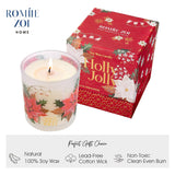 Christmas Scented Candle - 6Oz Soy Wax Candle, Holly Jolly Decorations For Women, Infused With Citrus & Pine Aroma - Exquisite Red & Gold Gift Box Packaged For Christmas Holiday Season Gift