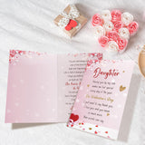 Sweet Valentine'S Day Card For Daughter, Poem Daughter Valentine Day Card From Mom Dad, Happy V-Day Cards Gift From Parents For Kid