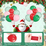 Christmas Balloon Arch, Pink Green Christmas Balloons, Green Pink Red Christmas Balloon Garland Kit, Pink Green Christmas Party Balloons With Christmas Cane Candy Gingerbread Man Foil Balloons