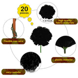 20 Pieces Artificial Marigold Bunch Fake Bunch Halloween Artificial Marigold Flowers With Stem For Birthday Party Diwali Halloween Party Decoration(Black)