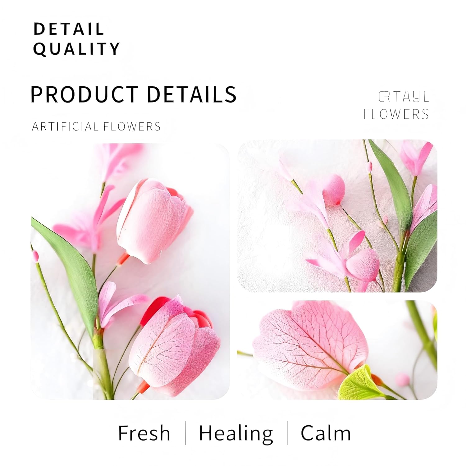 Valentines Day Decorations, 45Cm Tulips Artificial Flowers With Berry Branch For Home Decor, Valentine'S Day Gifts For Him And Her, Long Lasting Faux Tulip Bulbs