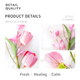 Valentines Day Decorations, 45Cm Tulips Artificial Flowers With Berry Branch For Home Decor, Valentine'S Day Gifts For Him And Her, Long Lasting Faux Tulip Bulbs