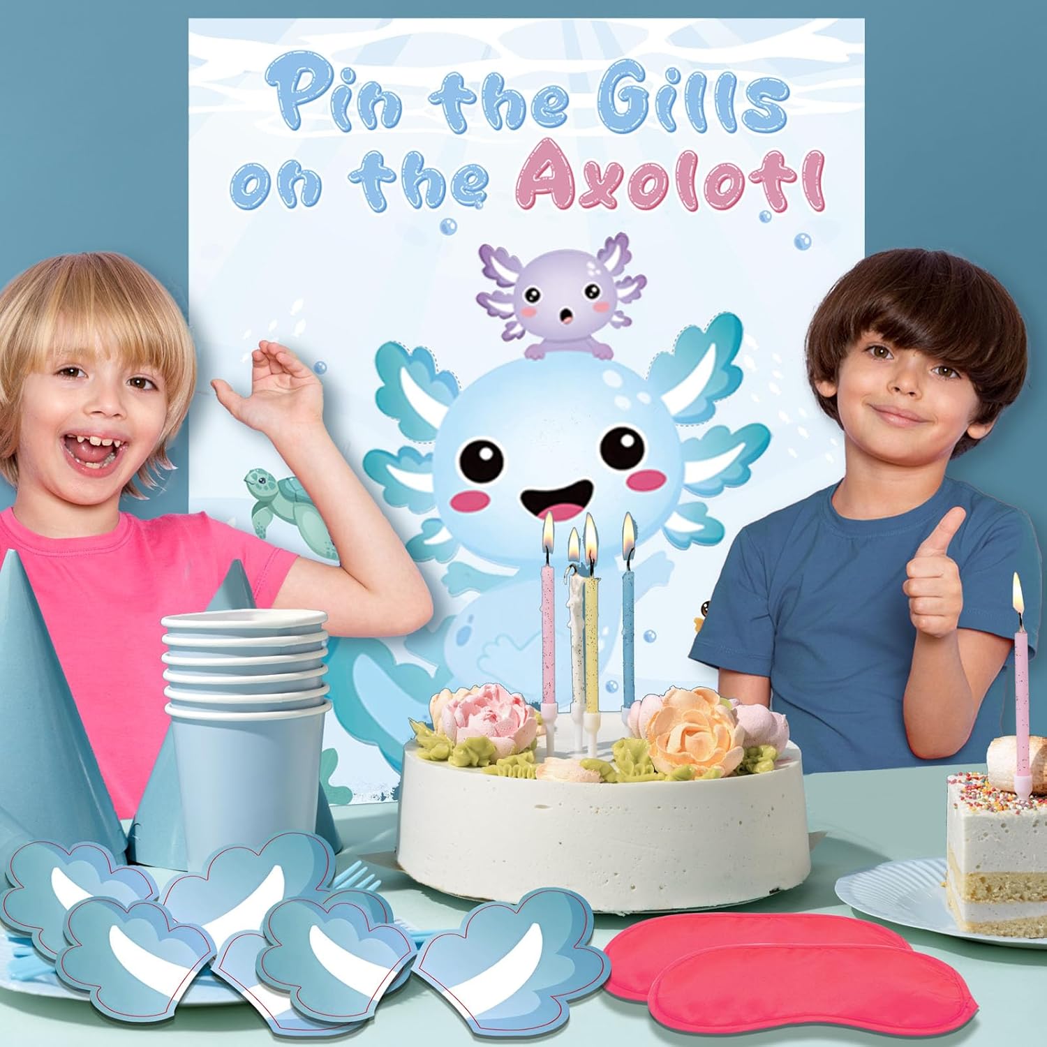 Pin The Gills On The Axolotl Party Game With Stickers And Blindfolds Axolotl Supplies Decorations Themed Activity For Parties Family Events And Gatherings