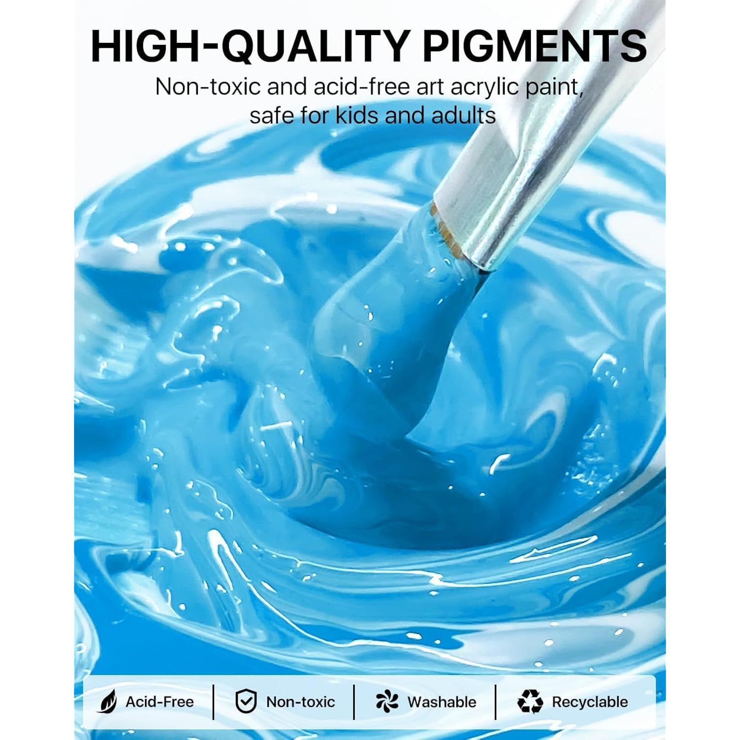 12 Colors Acrylic Paint Bottle Set (500Ml/16.9Oz), Large Bottles Acrylic Paint Kit, Rich Pigmented Bulk Painting Supplies For Artists, Beginners And Adults On Rocks Canvas Crafts Wood Ceramic Fabric