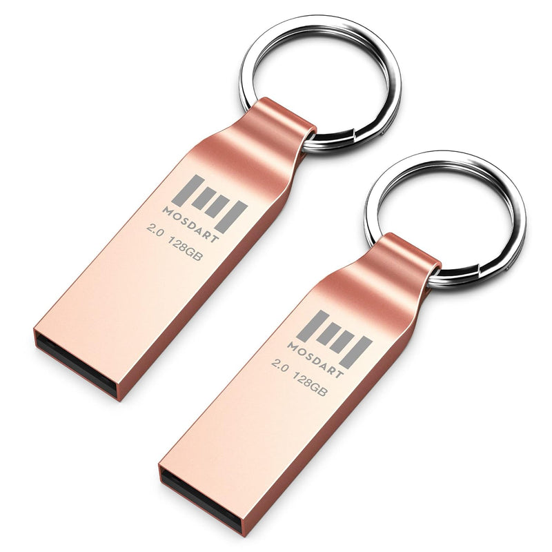 2Pack 128Gb Metal Usb 2.0 Flash Drive Exfat Thumb Drive With Keychain 128 Gb W