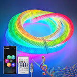 9.84FT 360 Degree LED Neon Woven Light Strip USB Music Sync App Control Gaming Decor