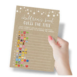 Baby Shower Games For Boy Or Girl – Guess The Children’S Book Title Game, Rustic Kraft Country Barn Design, 50 Cards