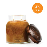 A Cheerful Giver — Autumn Orchards - 34oz Papa Scented Candle Jar with Lid - Keepers of the Light - 155 Hours of Burn Time, Gift for Women, Brown