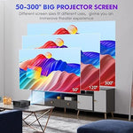 2024 1080P Mini Projector, 15000 Lumens, WiFi Bluetooth, 300", Portable