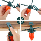 100 Pcs Christmas Light Clips Hooks Holiday Gutter Clips Shingle Weatherproof Green Clips Outdoor String Light Hangers Work On C7, C9, G30, G40 And Led Mini Lights For Christmas Decoration