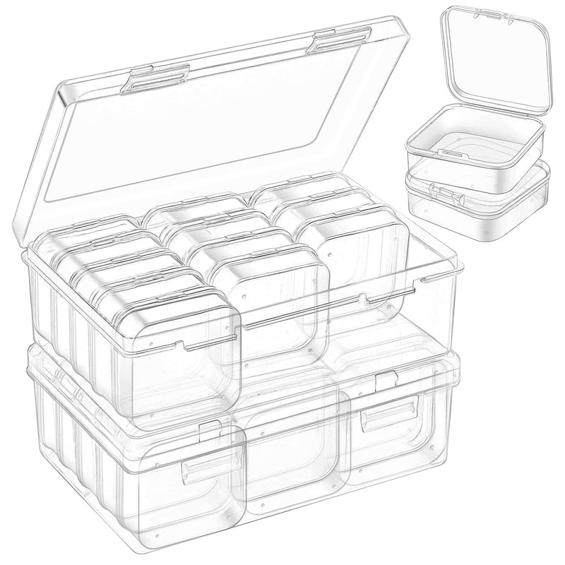 Small Bead Organizers, 32 Pieces Plastic Storage Cases Mini Clear Bead