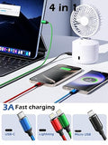 2 Pack 6FT 4 in 1 Multi Charging Cable USB C Lightning Micro USB Braided Cord