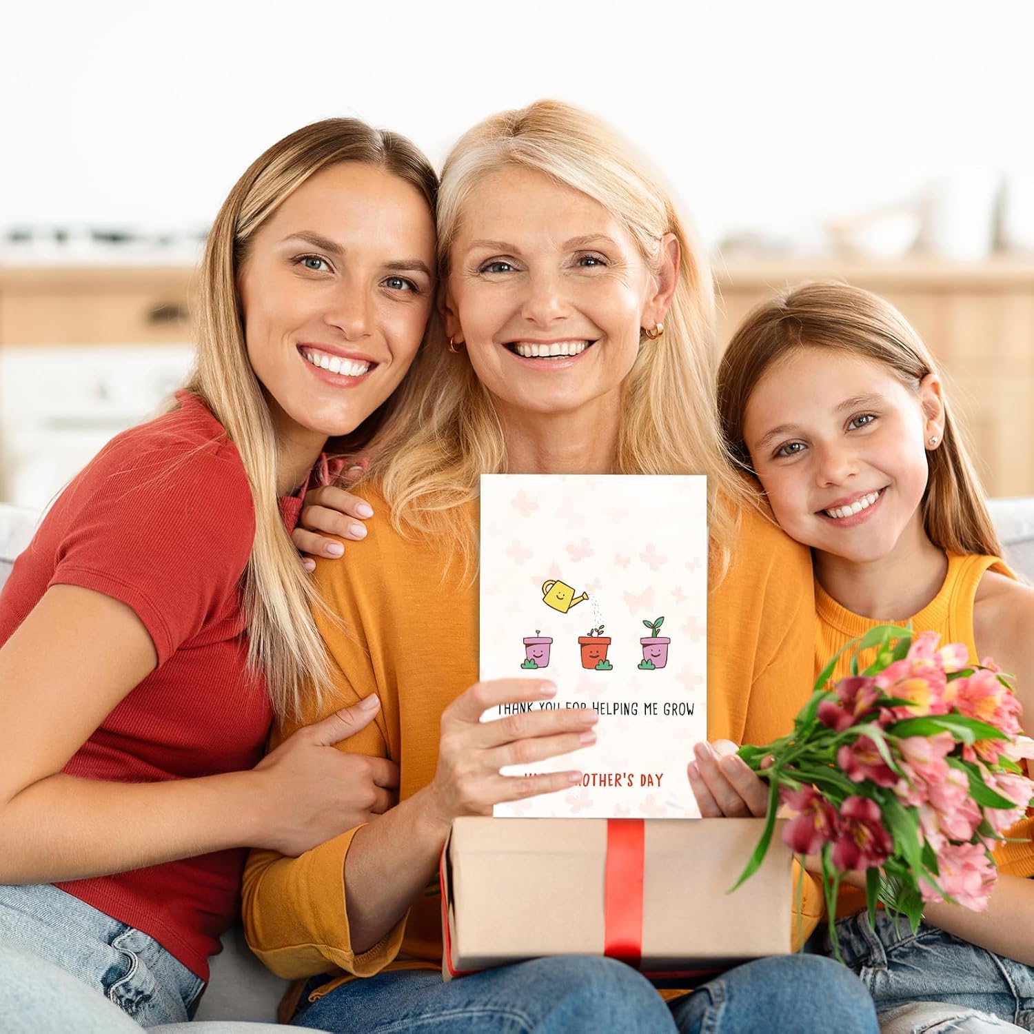 Cute Mothers Day Card Gifts For Mom, Lovely Mother'S Day Thank You Mom Card, Thank You For Helping Me Grow, Funny Mothers Day Cards From Son Daughter