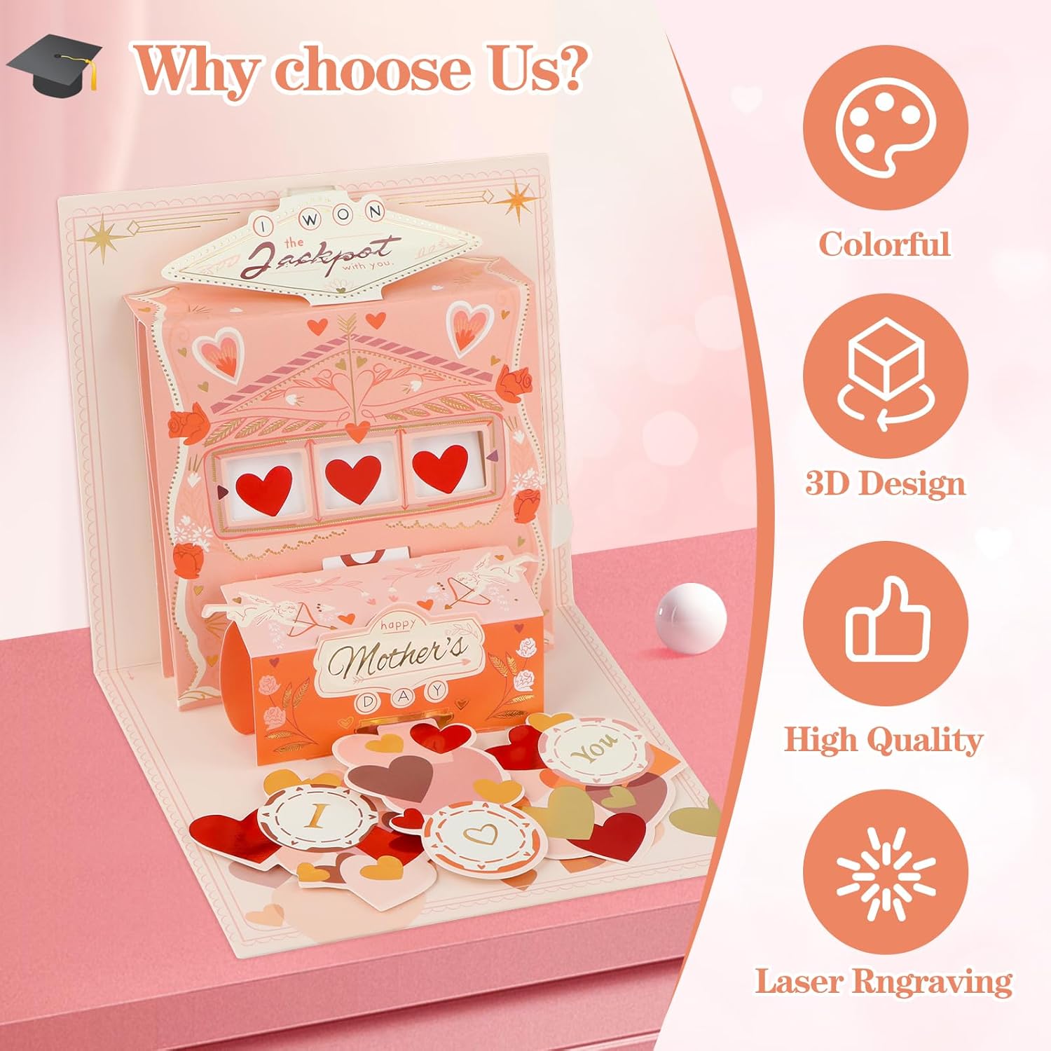 Happy Mothers Day Card - Pop Up Mothers Day Card With Envelope 3D Mother'S Day Greeting Cards For Mom From Daughter Son Jackpot Happy Birthday Gift For Her Wife Grandma