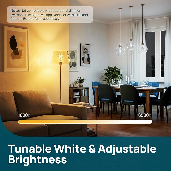 Smart Edison Light Bulb ST19 Vintage LED Filament WiFi Dimmable 1 Pack