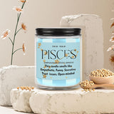 12 Constellations Scented Pisces Zodiac Sign Gift 7Oz Sea Mint Scented Candle Jar Candle