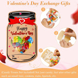 Valentines Day Cards For Kids - 50 Pack Mason Jar Valentine Gifts Cards - Funny Valentines Exchange Cards For School Class Classroom Party Favors (Candy Not Included)