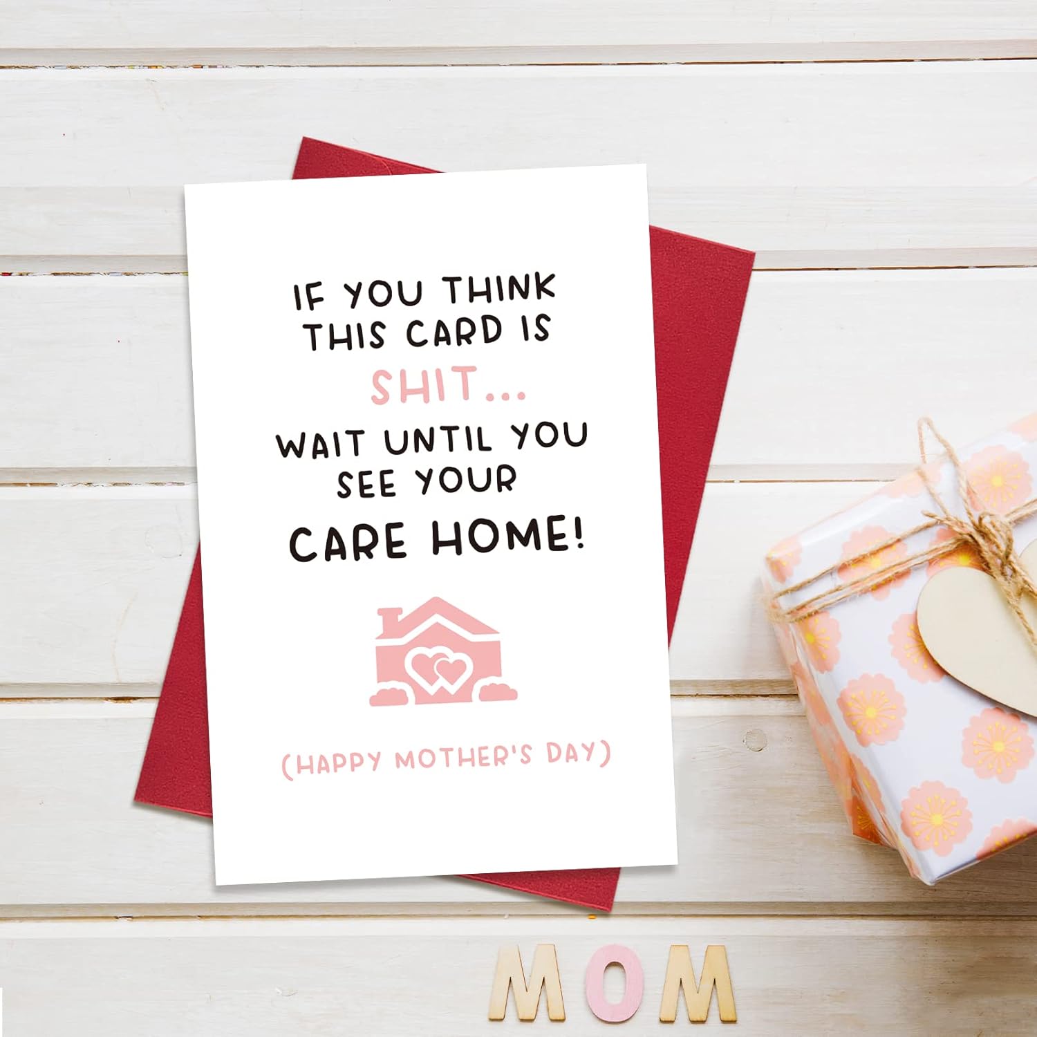 Funny Mothers Day Card Gifts From Daughter Son, Humor Mother’S Day Card Gift For Mom, Cheeky Care Home Card For Stepmom Mother In Law