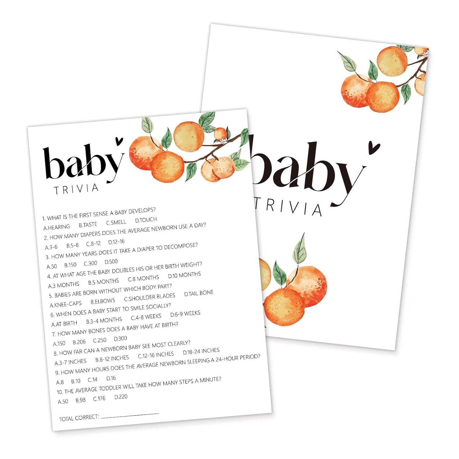 Hilarious Baby Shower Games, Baby Trivia Game, Little Cutie Party Decorations Favors, Ice Breaker Activities For Parents-To-Be-30 Pcs, 5X7 In - D02