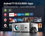 4K Projector, 5G WiFi, Bluetooth, Android TV 10, 1080P, Auto Focus, Stereo