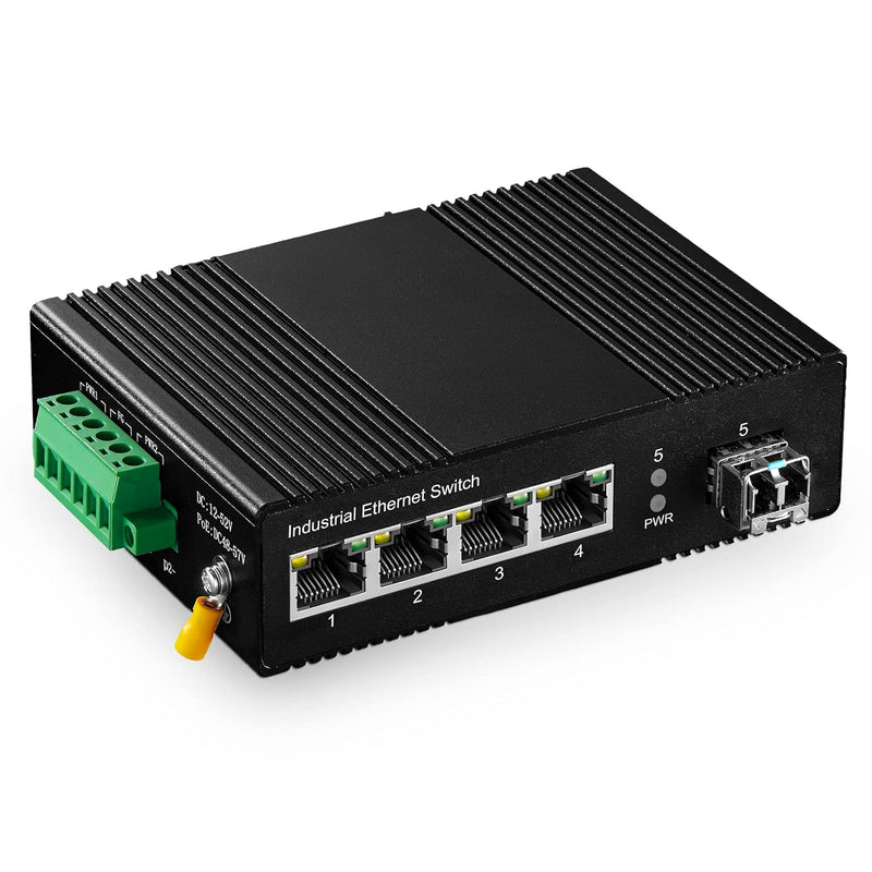 5 Port Gigabit Poe Din Rail Industrial Ethernet Switch, 4 Poe Ieee802.3Af/At,