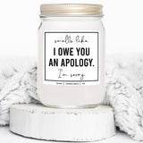 You Nique Designs Apology Gifts 8Oz Candle - Im Sorry For Her, Girlfriend, Wife - Sorry Present, Apology Gift For Him, Men - Unique I'M Sorry Surprise (Lavender & Vanilla)