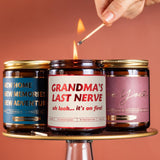 Grandma'S Last Nerve Vanilla Lavender Scented Candle - Funny Birthday Gift For Grandma | Gag Present Idea From Grandkids Granddaughter Grandson Forbirthday, Christmas, Mother'S Day For Grandmother