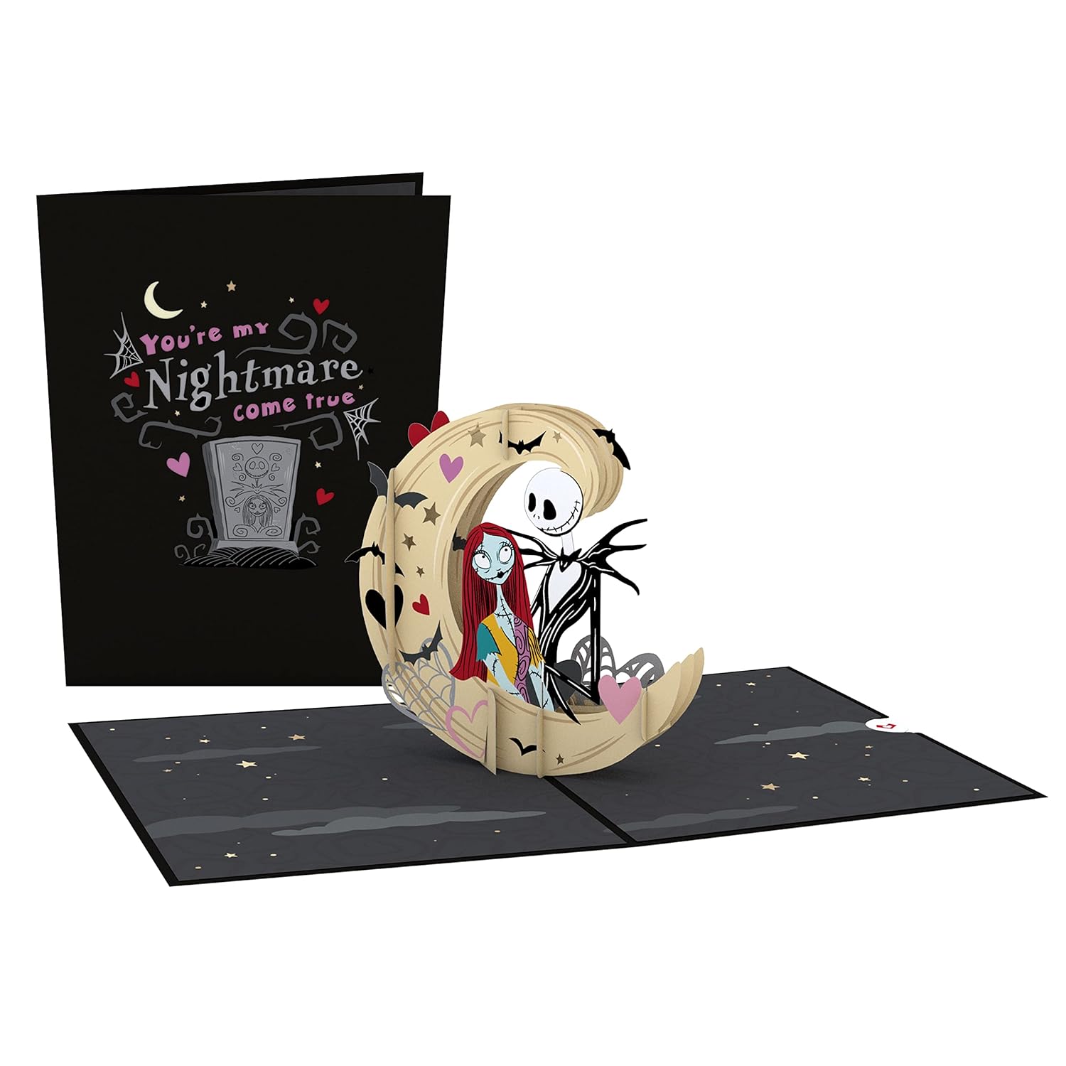 Valentines Day Card For Her, Him - 3D Disney Pop-Up Card - Tim Burton'S The Nightmare Before Christmas - You'Re My Nightmare Come True - 5" X 7" - Blank Note Card & Envelope Included