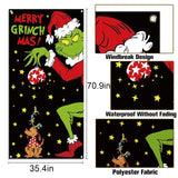 Merry Christmas Door Cover Welcome Xmas Birthday Party Decorations Green Winter Holiday Banner For Home Office Door Decor