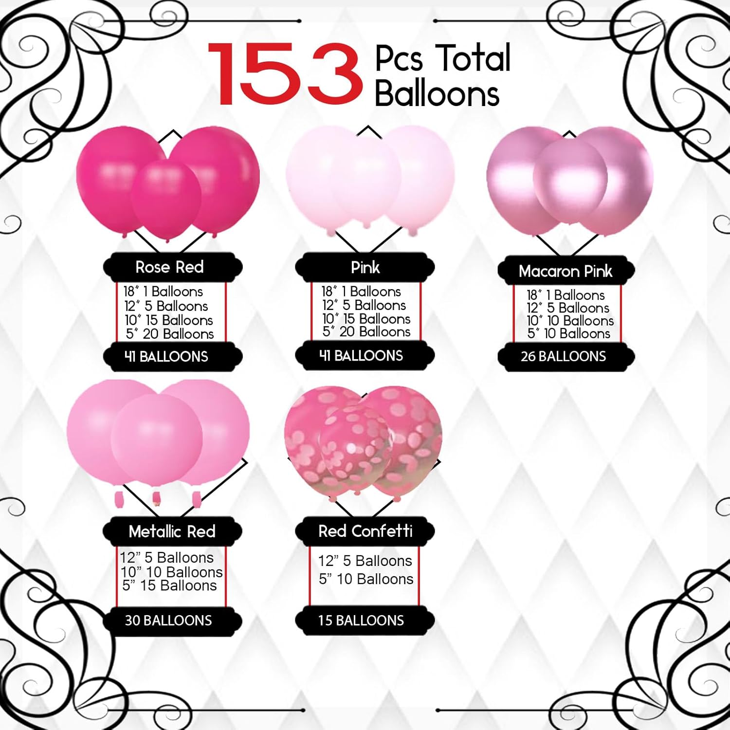 Archloon Pink Balloons Arch Kit, 157Pcs Hot Pink Balloon Garland Kit Metallic Rose Gold Confetti Balloons For Birthday, Wedding, Princess Theme, Engagements, Baby Shower, Anniversary Party Decoration