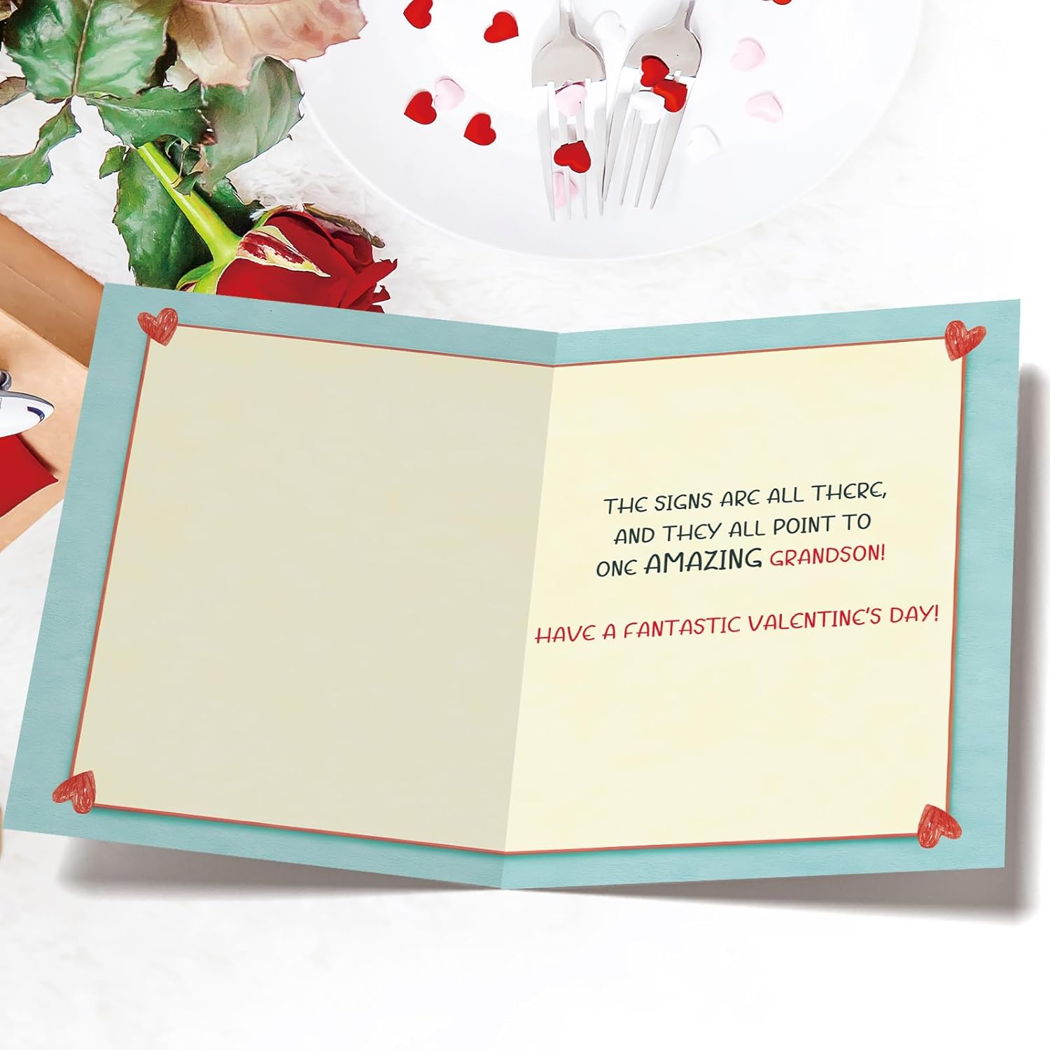 Grandson Valentine'S Card | Funny Valentines Card For Grandson From Grandparent With Printed Message Inside