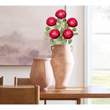19.7" Red Artificial Flowers Ranunculus Flowers 5Pcs Silk Fake Ranunculus Flowers Faux Buttercup Flower With Long Stem Arrangement For Diy Party Centerpiece Bouquet Table Home Decoration