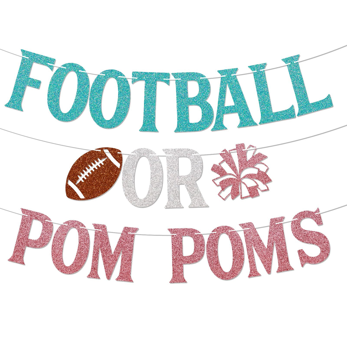 Football or Pom Poms Banner - Boy or Girl Sign, Sweet Little One Banner, Football Baby Shower Decor, Football Gender Reveal Decorations