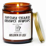 Divorce Gifts For Women, New Beginnings Gift For Women, Divorce Candle Gifts, Rose & Sandalwood Scented Candle, Break Up Gift For Her, Besties, Bff, Funny Soy Wax Candle