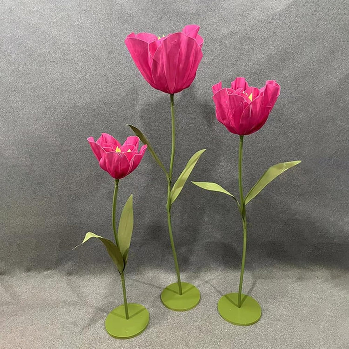 Set Of 3 Giant Artificial Tulips Flowers For Decoration Wedding Reception Huge Artificial Eva Tulip Flower For Birthday Wedding Arrangements Banquet Background Decor Shop Window Display