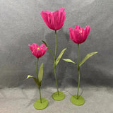 Set Of 3 Giant Artificial Tulips Flowers For Decoration Wedding Reception Huge Artificial Eva Tulip Flower For Birthday Wedding Arrangements Banquet Background Decor Shop Window Display