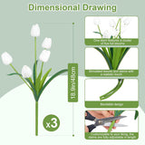 18.9 "Large White Imitation Tulip Artificial Flowers, 15-Piece Pack. Perfect For Spring Weddings, Valentine'S Day, Easter, Mother'S Day, And Elegant Home And Table Vase Arrangements.