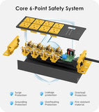 Magnetic Heavy Duty Yellow Power Strip with 8 Outlets and 6FT Cord for Garage and Workshop