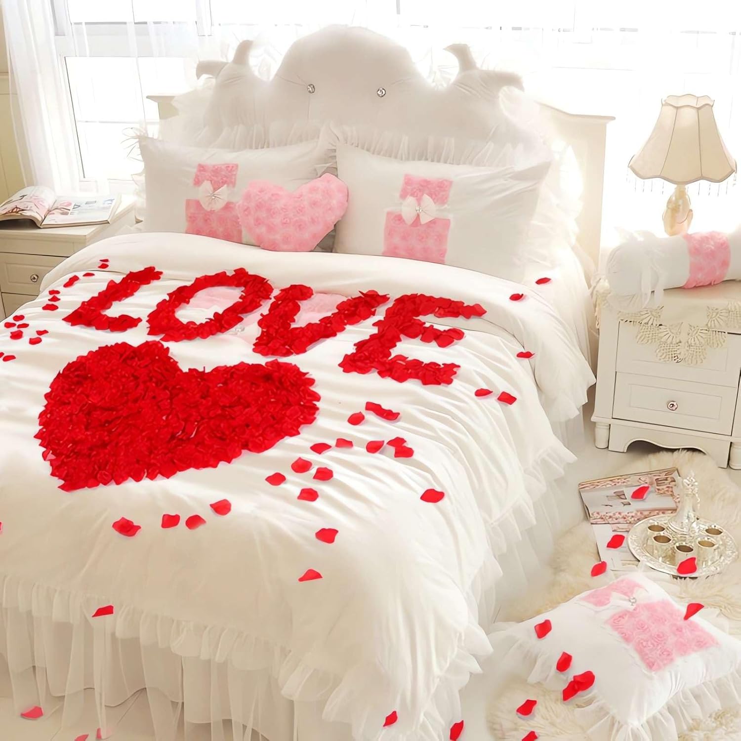 1000 Pcs Red Rose Petals Artificial Rose Petals For Wedding Proposal Anniversary Love Romantic Night Decorations