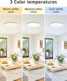 12 Inch White LED Ceiling Light 3200LM Dimmable Flush Mount Fixture